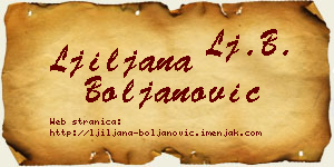 Ljiljana Boljanović vizit kartica